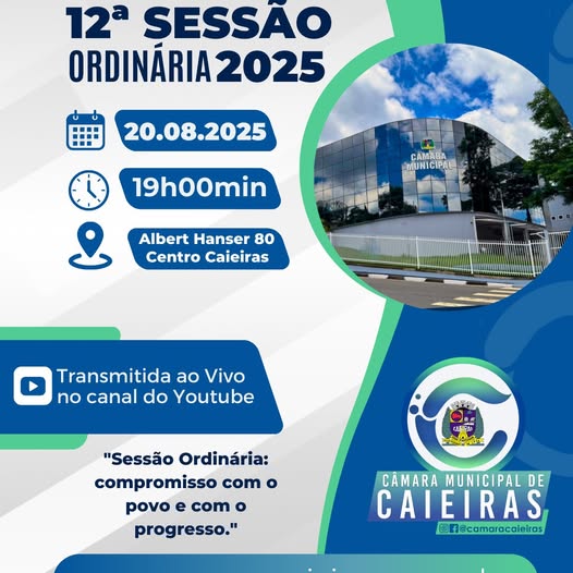Notícia: 12ª Sessão Ordinária 2025